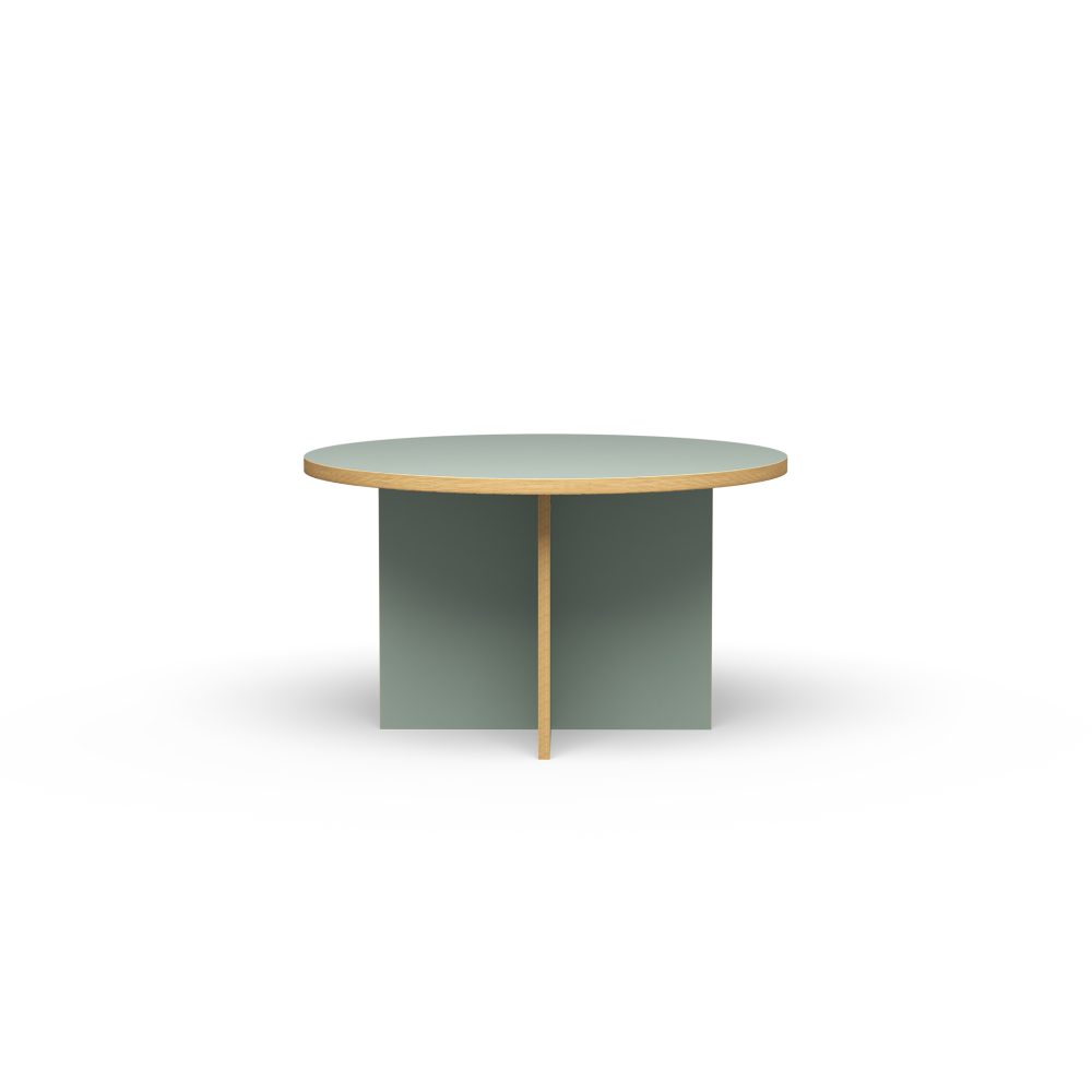 Dining table, pale green, round 130cm