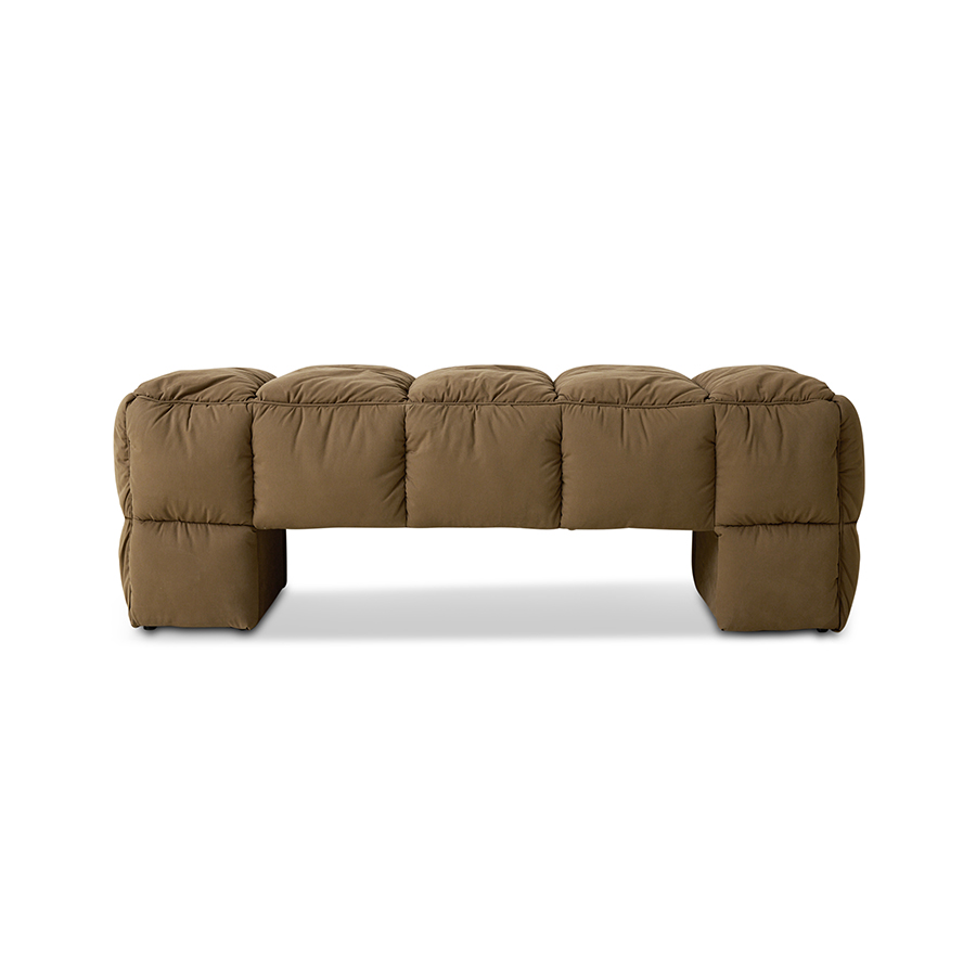Puffy lobby bench, olive