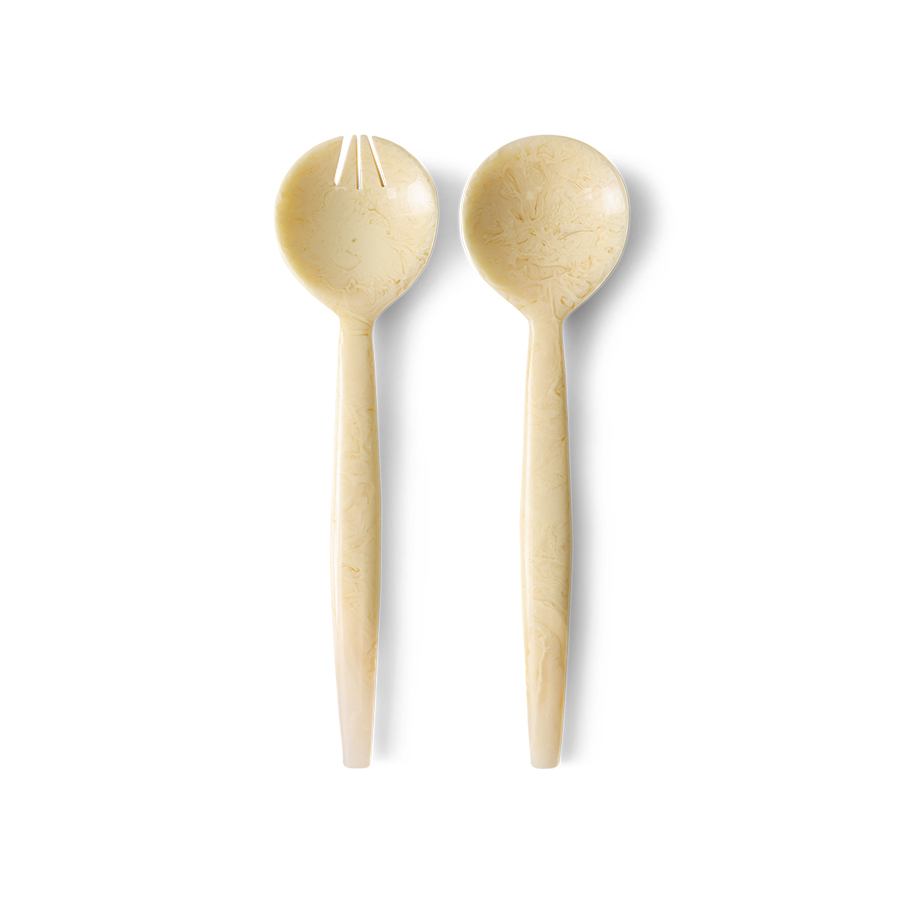 Salad cutlery, vanilla (set of 2)