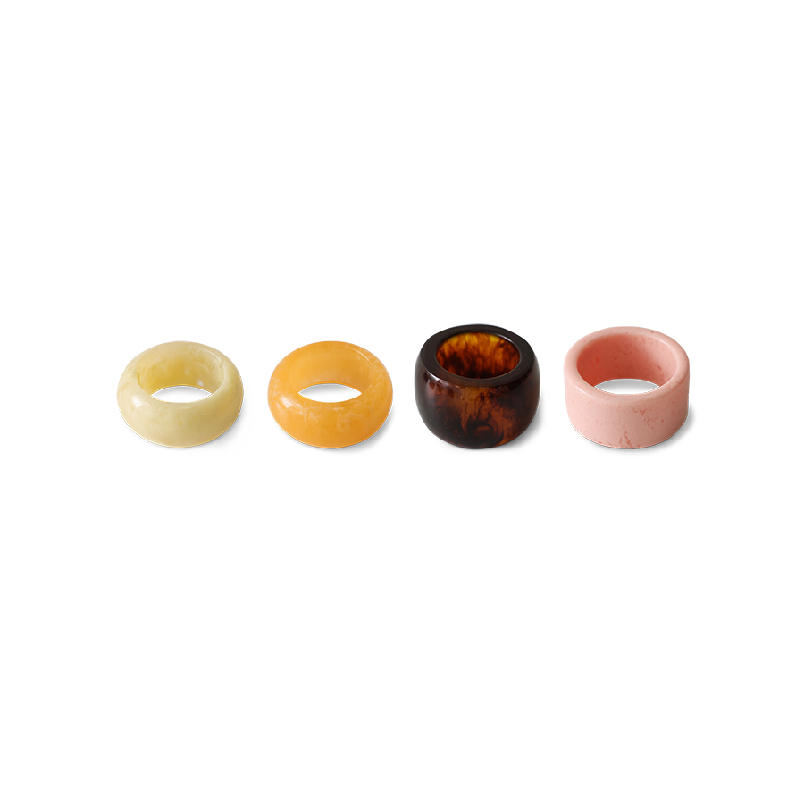 Napkin rings, sunrise (set of 4)