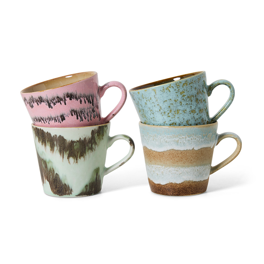 70s ceramics: cappuccino mugs, dada (set of 4)
