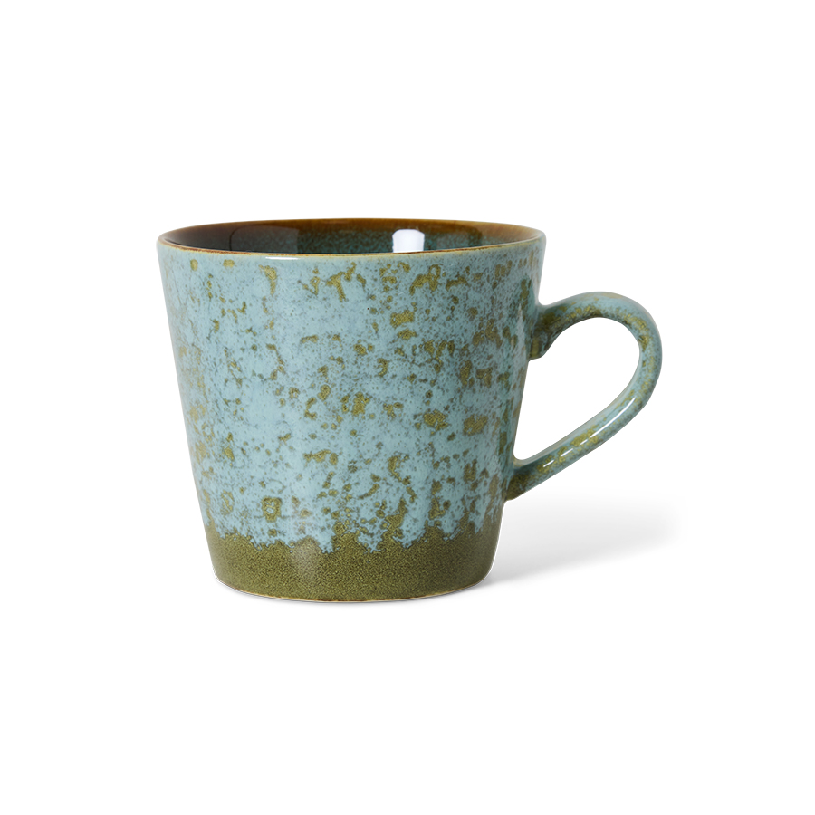70s ceramics: cappuccino mug, verdigris