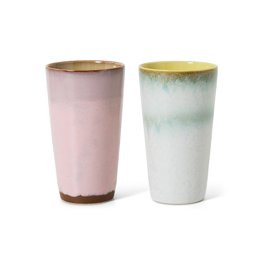 70s ceramics: latte mugs, fresco (set of 2)