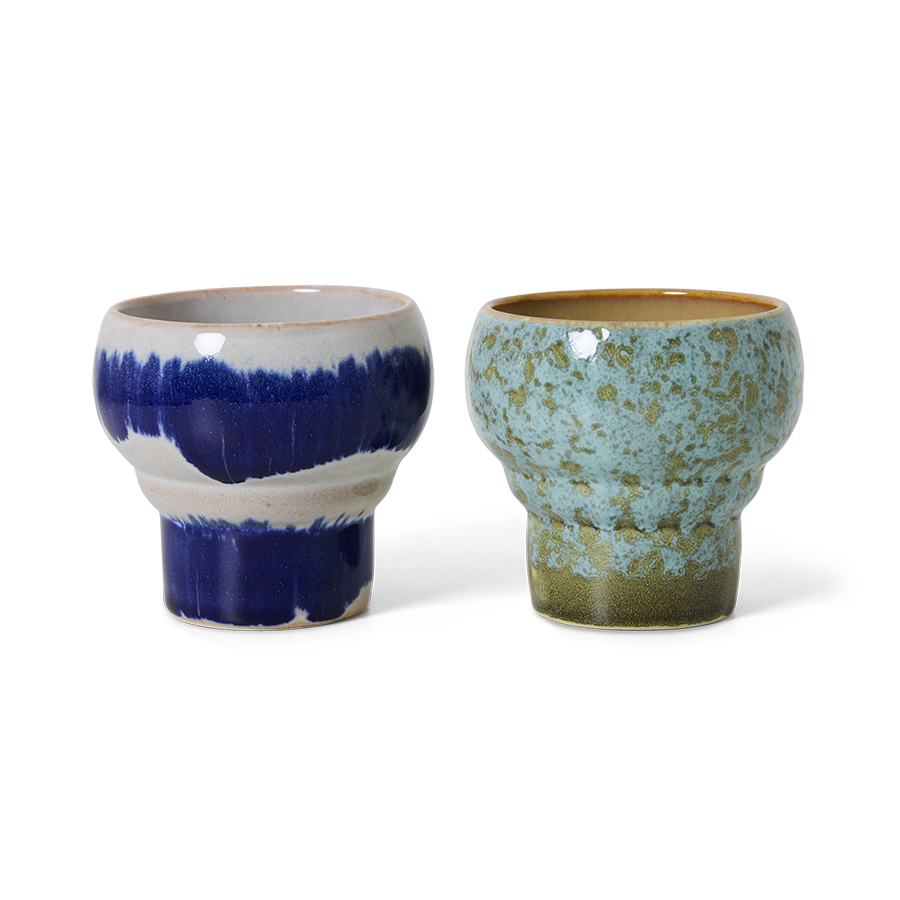 70s ceramics: lungo mugs, symbolist (set of 2)
