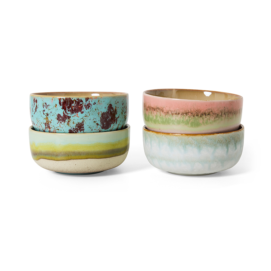 70s ceramics: dessert bowls, impression (set of 4)