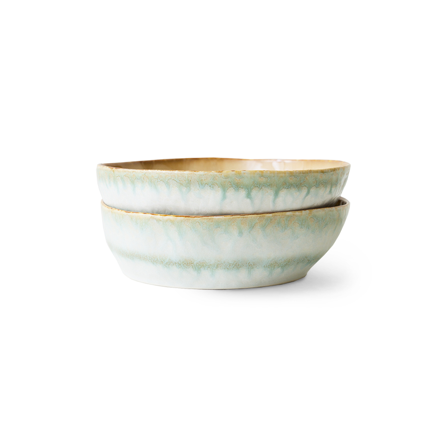 70s ceramics: pasta bowls, petal (set of 2)