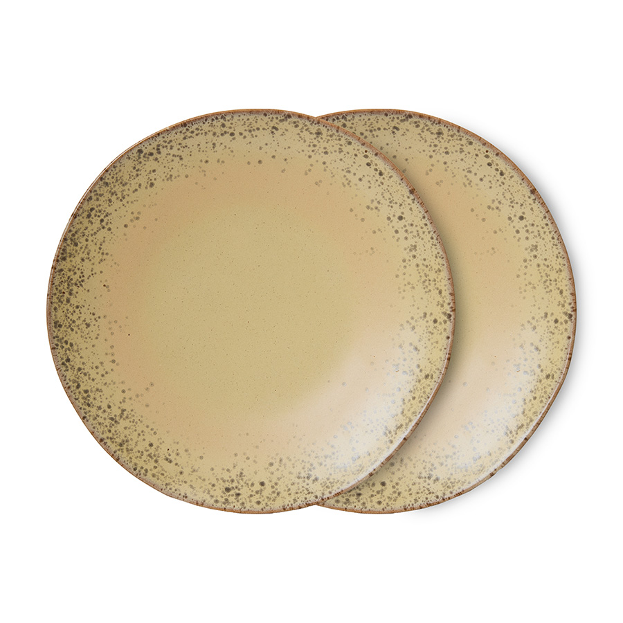 70s ceramics: dinner plates, grit (set of 2)