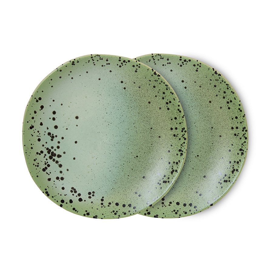 70s ceramics: side plates, fleck (set of 2)