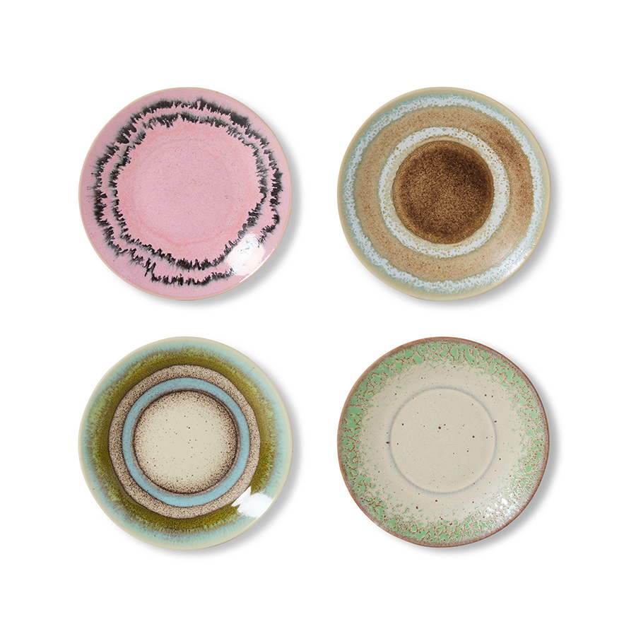 70s ceramics: saucers, doodle (set of 4)