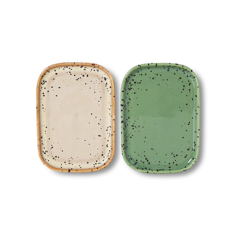 70s ceramics: small trays, crayon (set of 2)