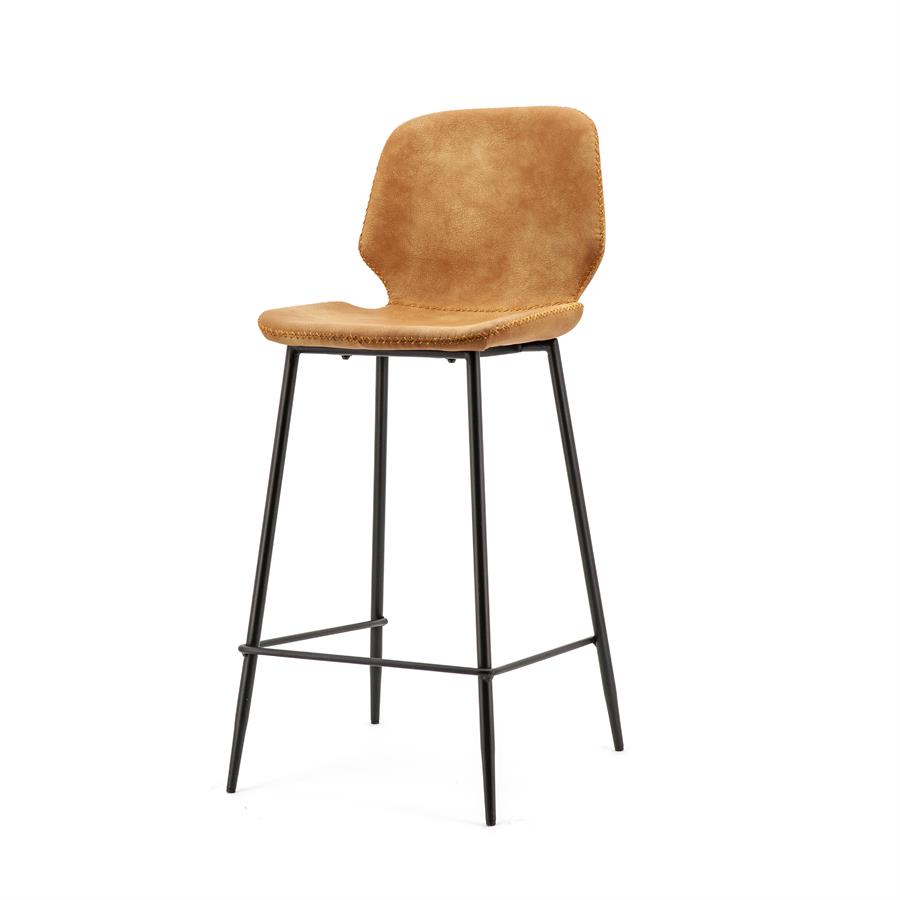 Bar chair Seashell high - cognac