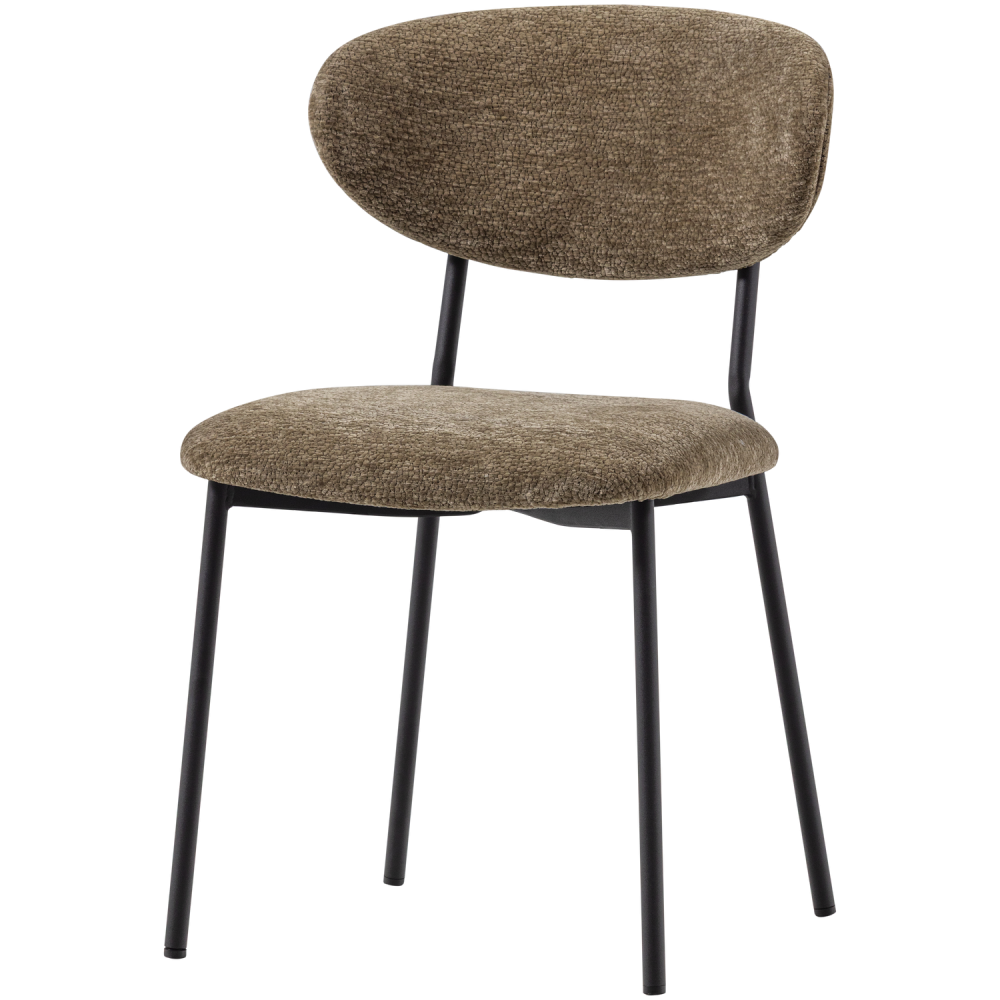 KJELD EETKAMERSTOEL CHENILLE STRUCTUUR GROEN