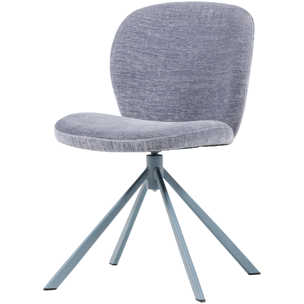 FEMKE EETKAMERSTOEL CHENILLE BLAUW