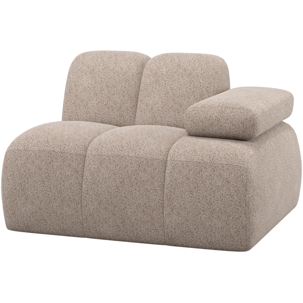 MOJO 1-ZITS ELEMENT ARM RECHTS WOLLIG DONKERZAND