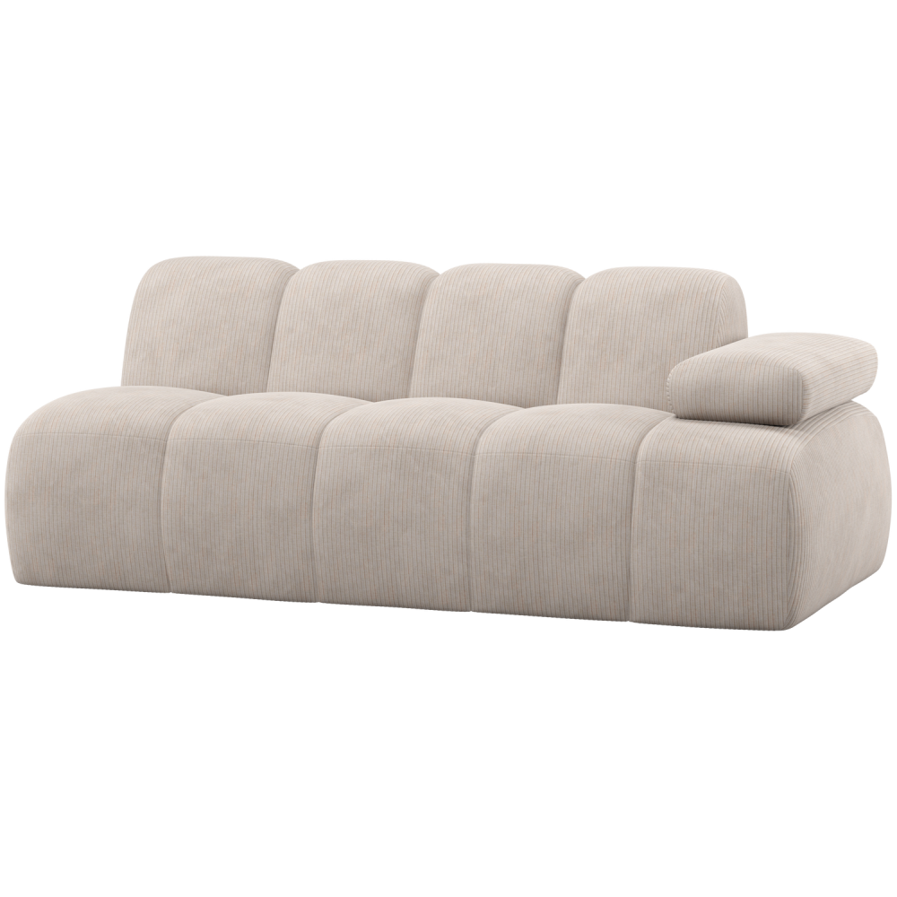 MOJO 2-ZITS ELEMENT ARM RECHTS RIBSTOF ECRU