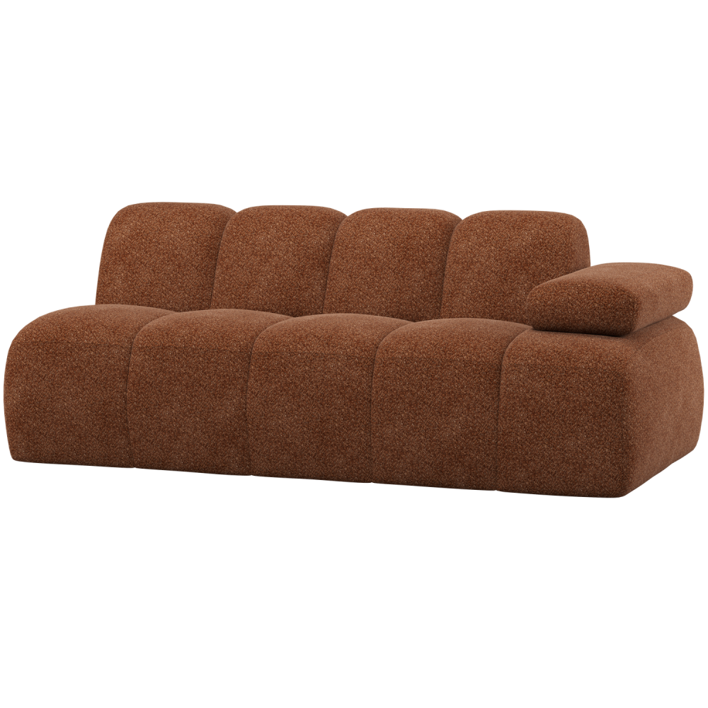 MOJO 2-ZITS ELEMENT ARM RECHTS WOLLIG ROESTBRUIN