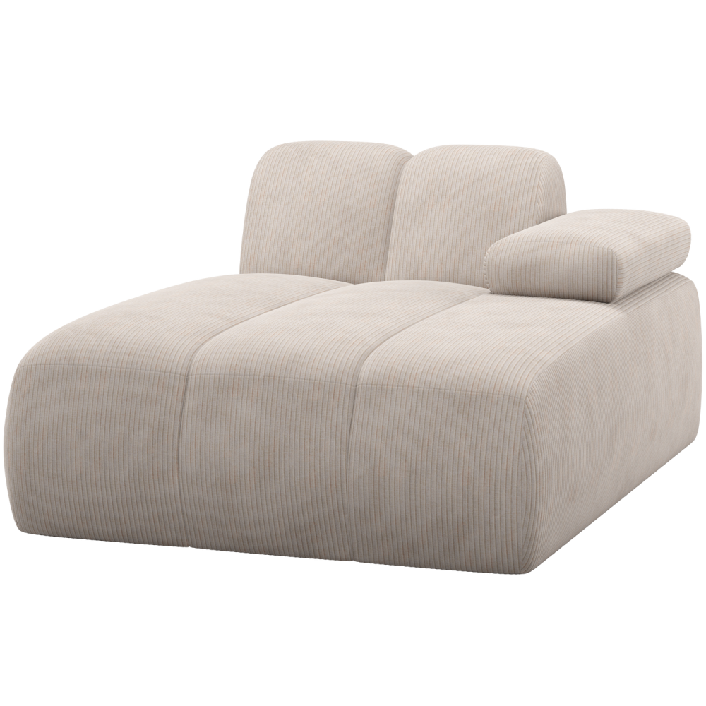 MOJO CHAISE LONGUE ELEMENT RECHTS RIBSTOF ECRU