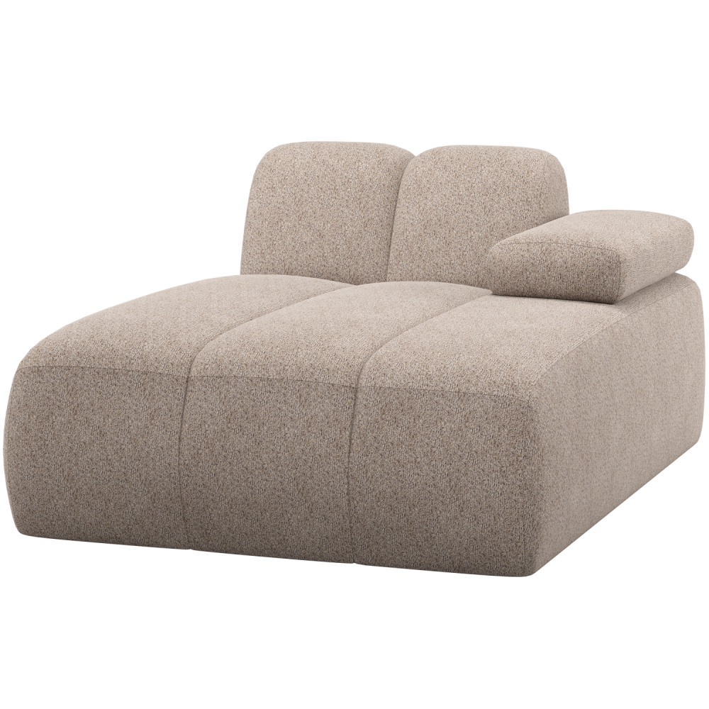 MOJO CHAISE LONGUE ELEMENT RECHTS WOLLIG DONKERZAND
