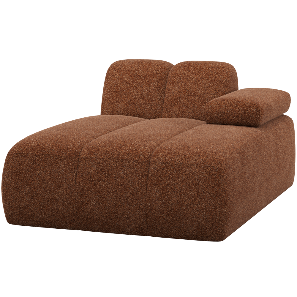 MOJO CHAISE LONGUE ELEMENT RECHTS WOLLIG ROESTBRUIN