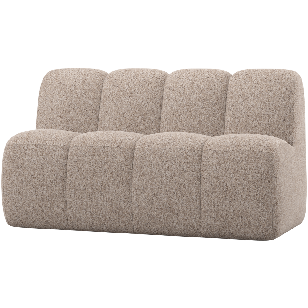 MOJO EETBANKJE 164 CM MET RUGLEUNING WOLLIG DONKERZAND