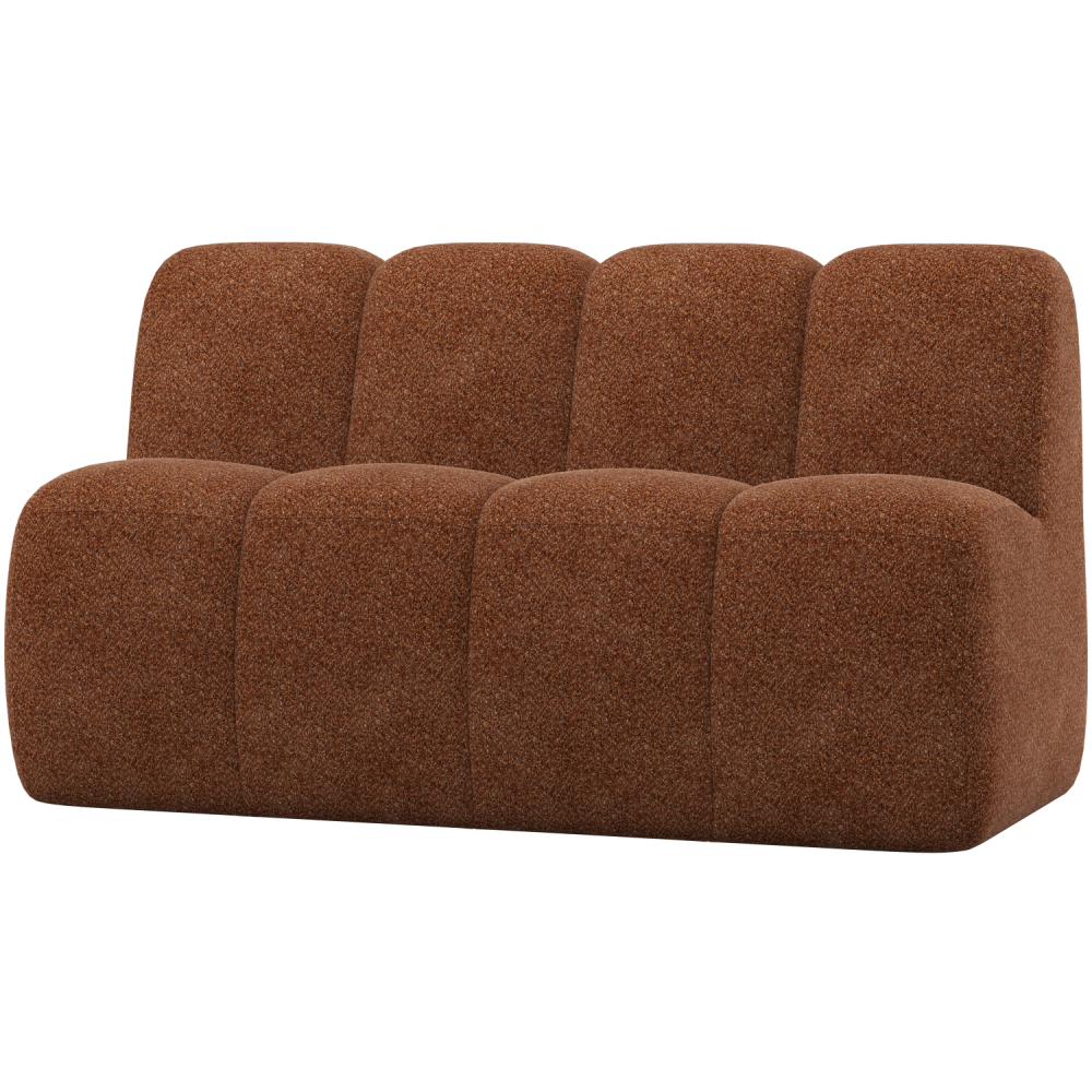 MOJO EETBANKJE 164 CM MET RUGLEUNING WOLLIG ROESTBRUIN