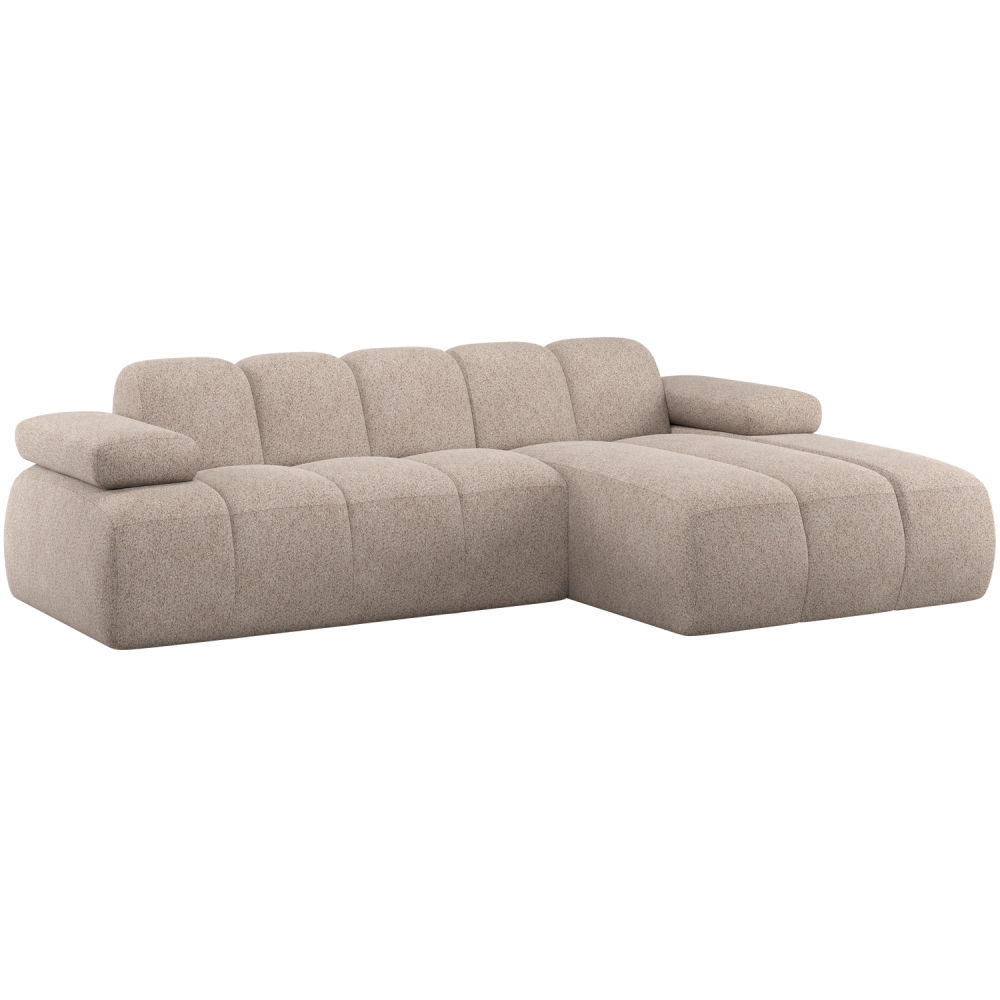 MOJO CHAISE LONGUE BANK RECHTS WOLLIG DONKERZAND