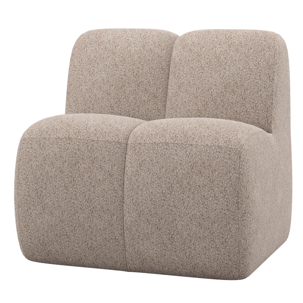 MOJO EETBANKJE 84 CM MET RUGLEUNING WOLLIG DONKERZAND