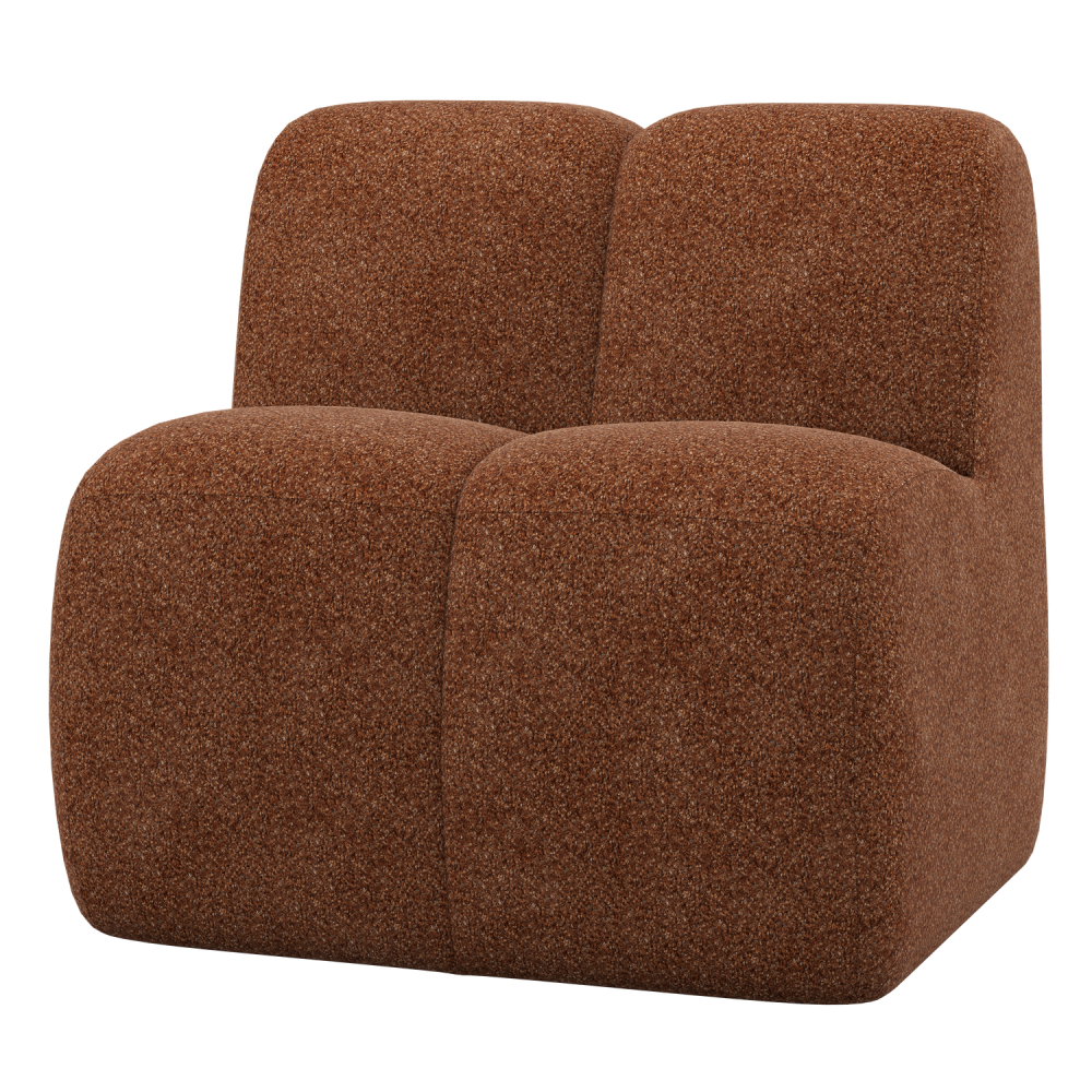 MOJO EETBANKJE 84 CM MET RUGLEUNING WOLLIG ROESTBRUIN