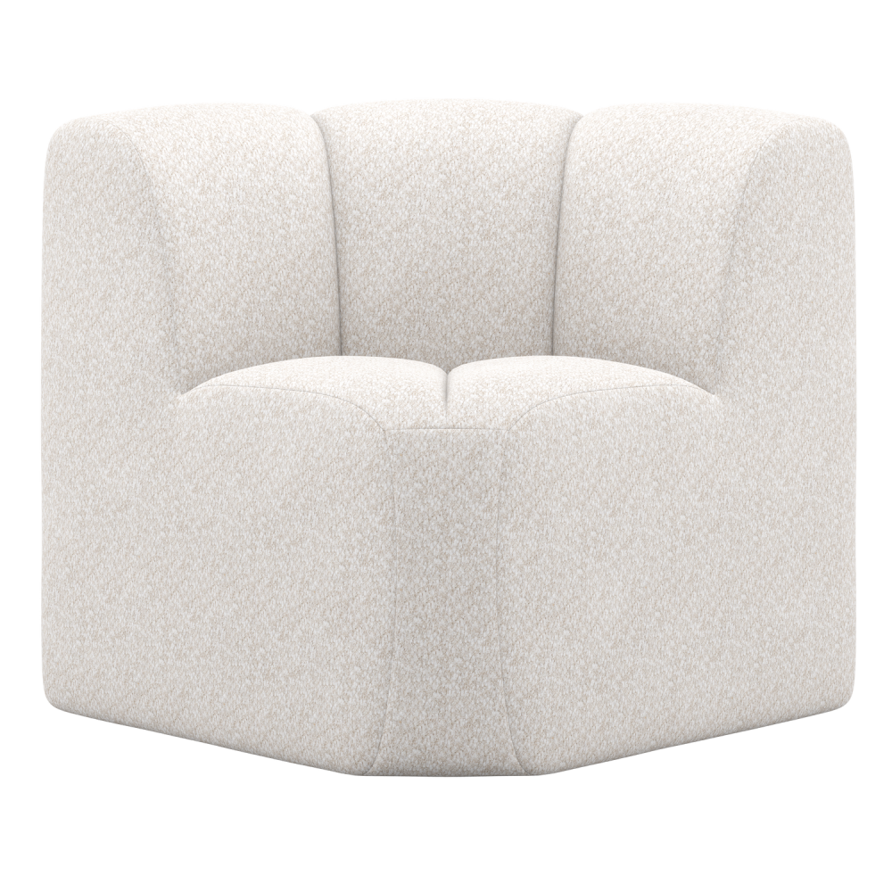 MOJO EETBANKJE HOEK MET RUGLEUNING WOLLIG ECRU