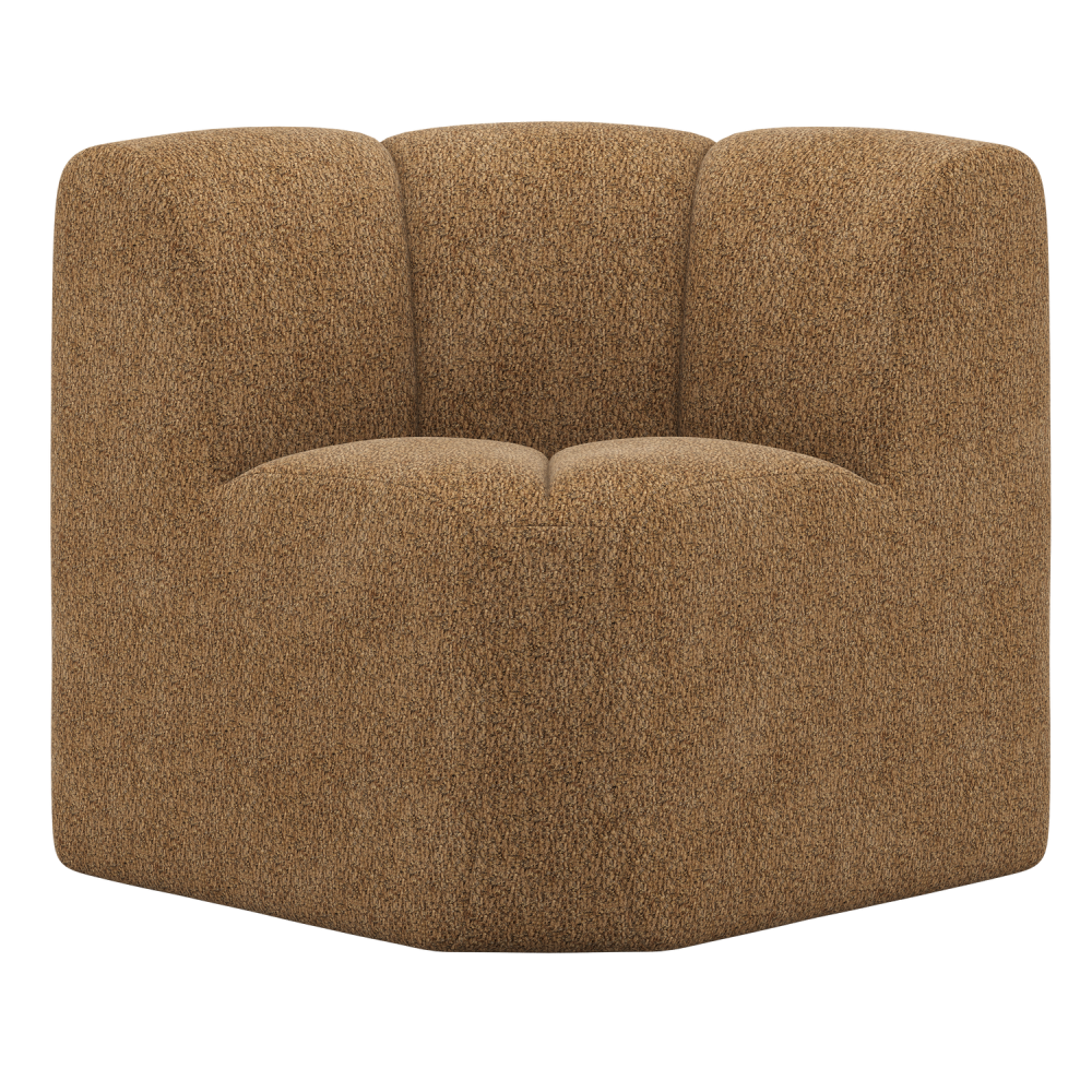 MOJO EETBANKJE HOEK MET RUGLEUNING WOLLIG HONINGGEEL