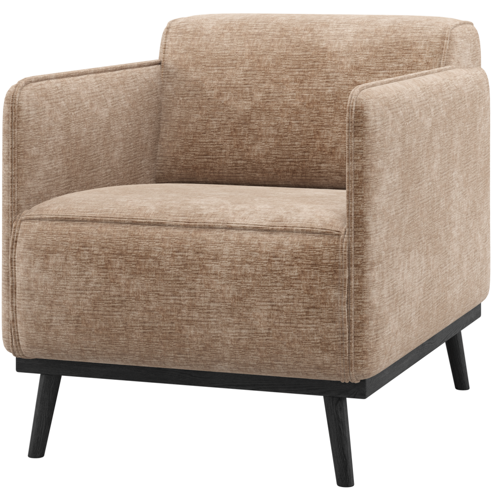 STATEMENT FAUTEUIL MET ARM CHENILLE VELVET TAUPE