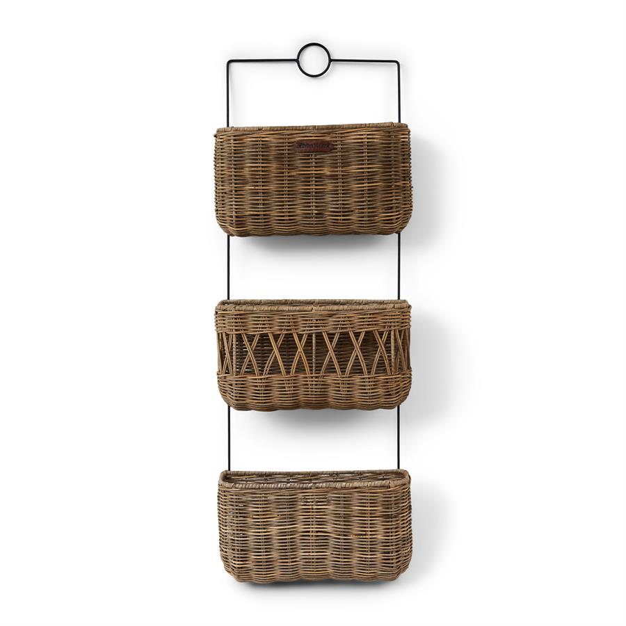Rustic Rattan Wall Rack