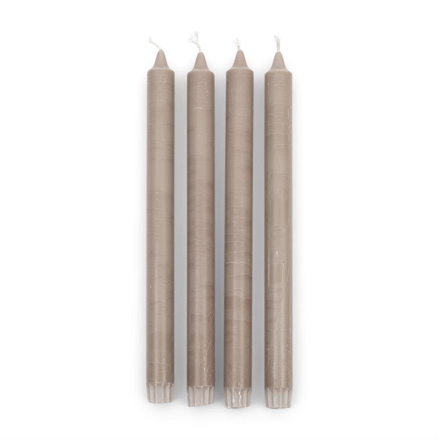 Dinner Candles ECO flax Set of 4