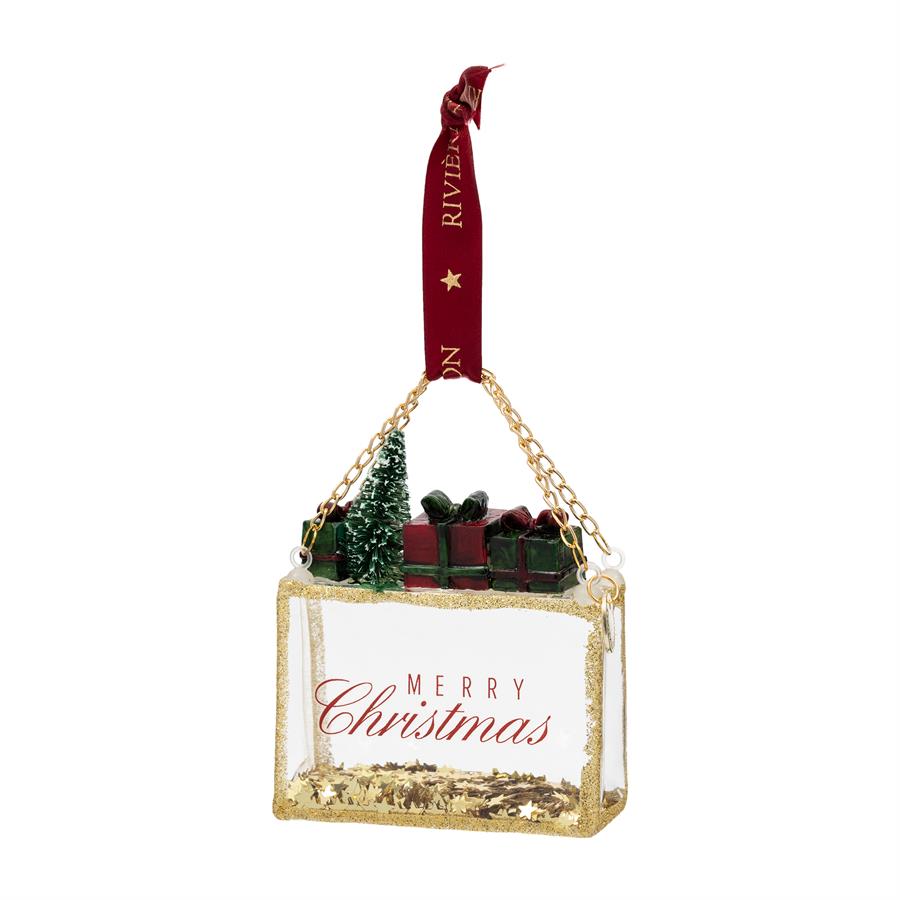 Shopping For Christmas Ornament red