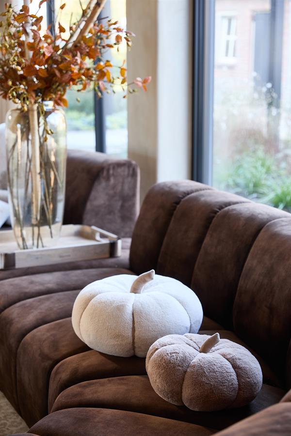 Pumpkin Faux Fur Box Pillow  L