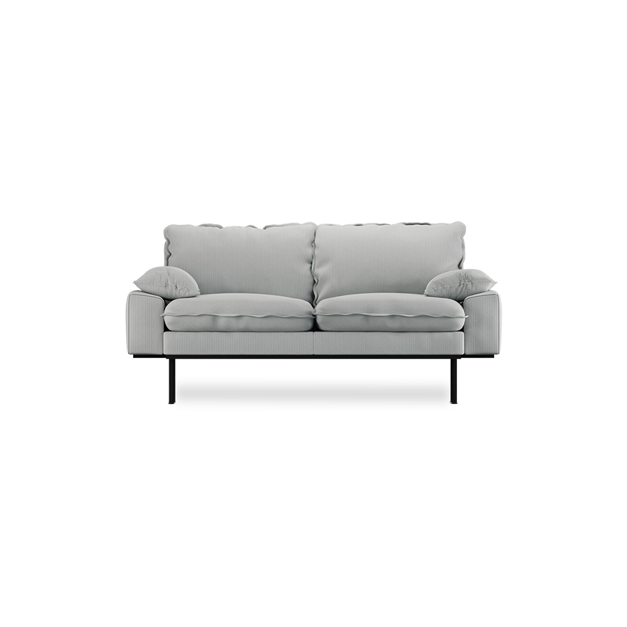 Retro sofa: 2-seats, corduroy rib, cream