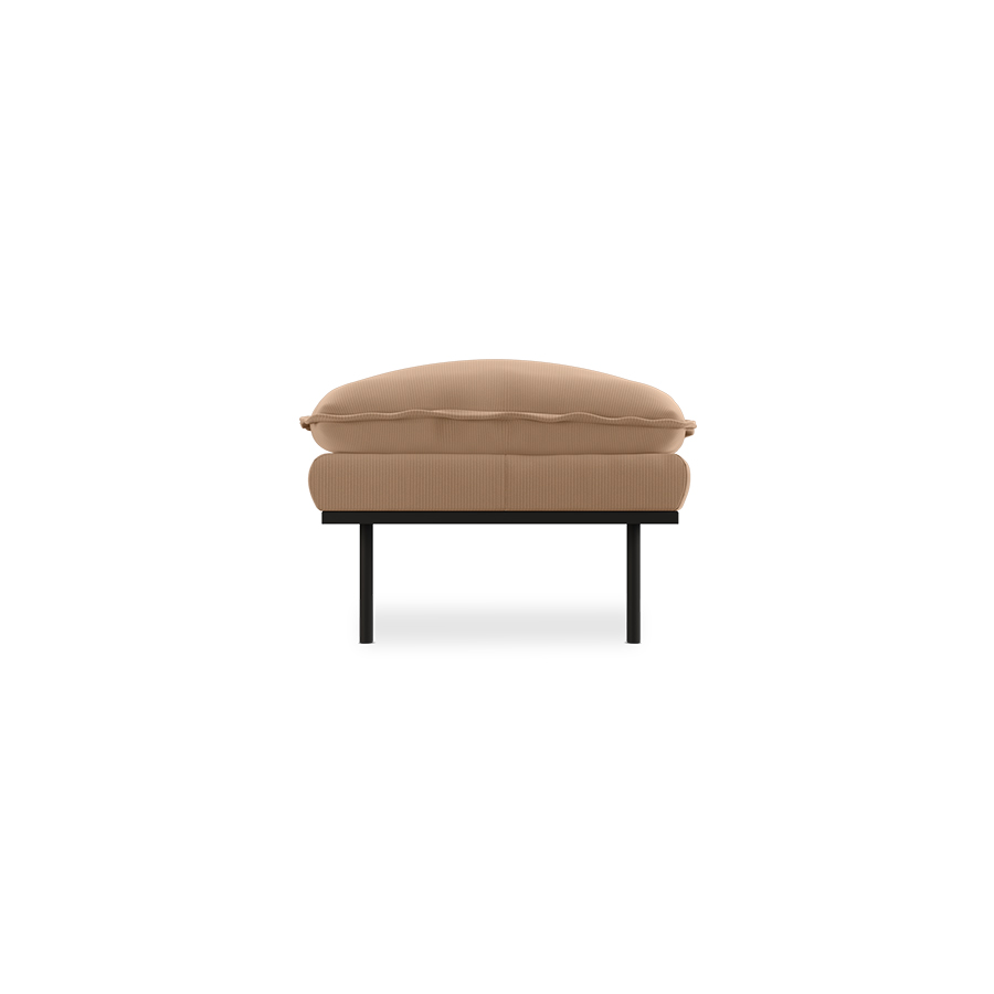 Retro sofa: hocker, corduroy rib, brown