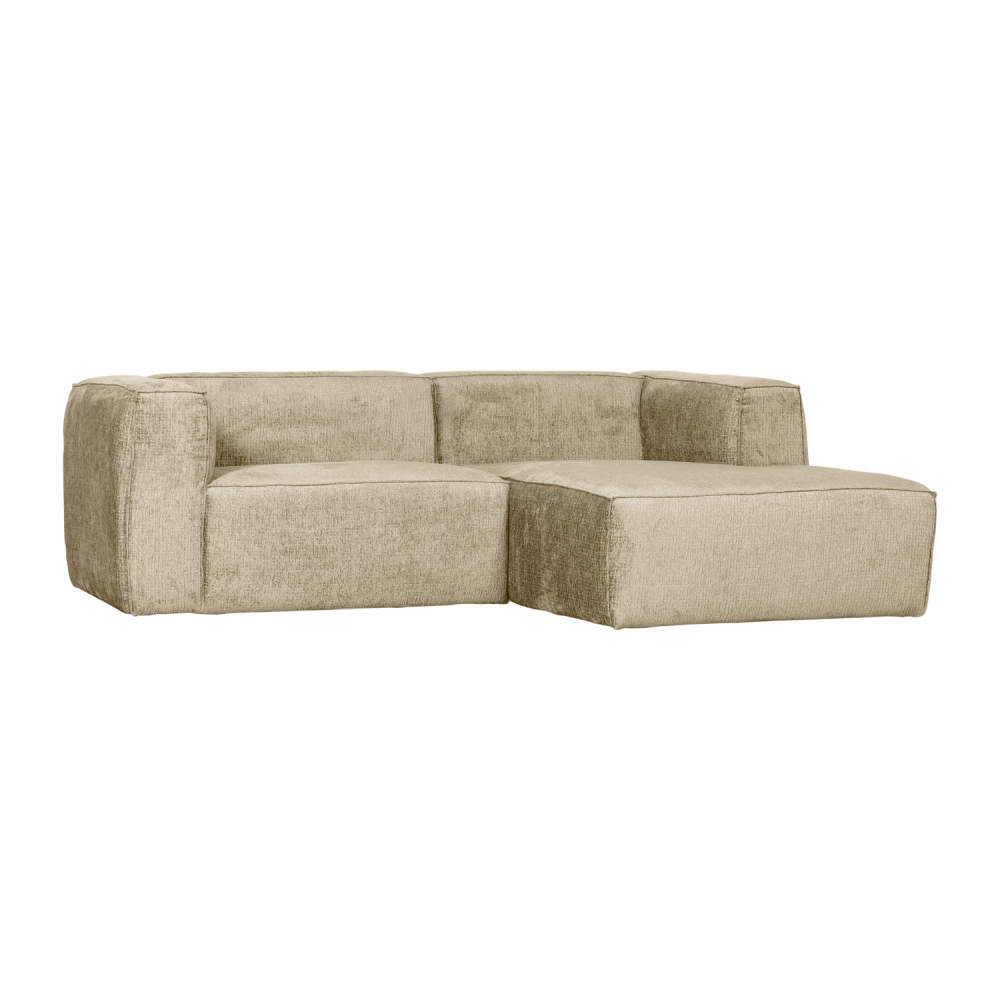 BEAN CHAISE LONGUE BANK RECHTS STRUCTURE VELVET BUTTERMILK