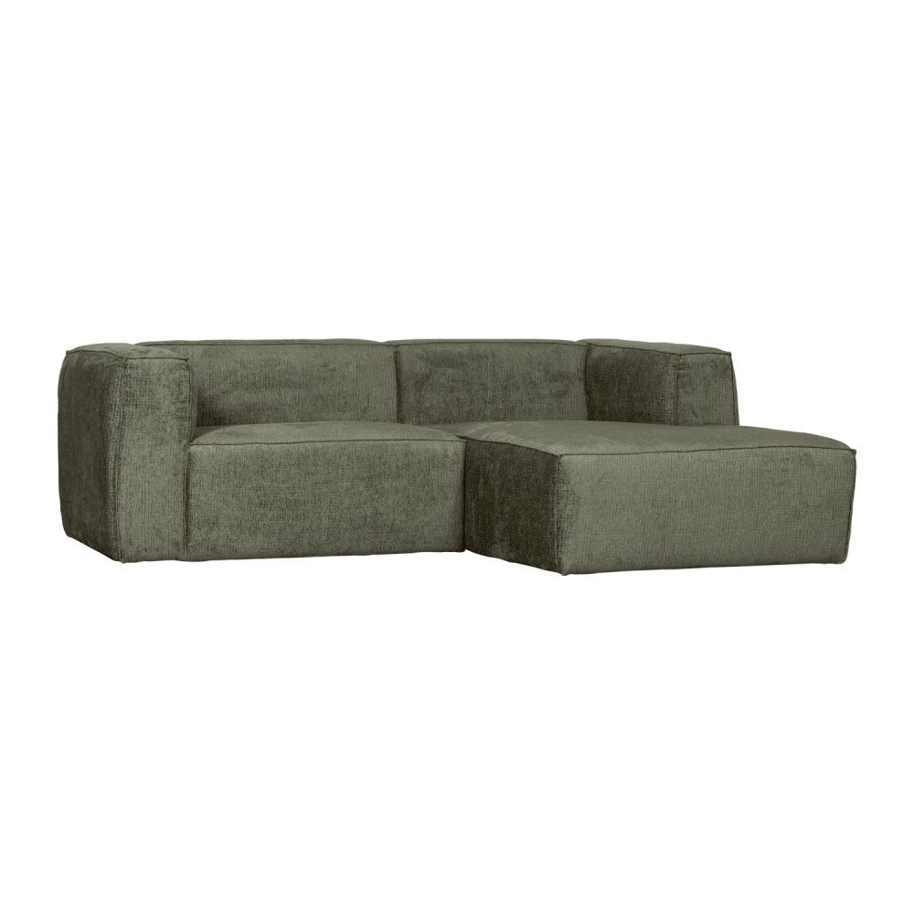 BEAN CHAISE LONGUE BANK RECHTS STRUCTURE VELVET MOSS