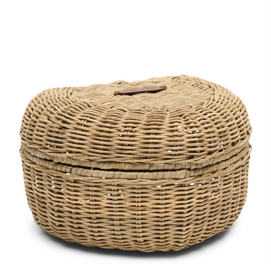 Rustic Rattan Heart Storage Basket