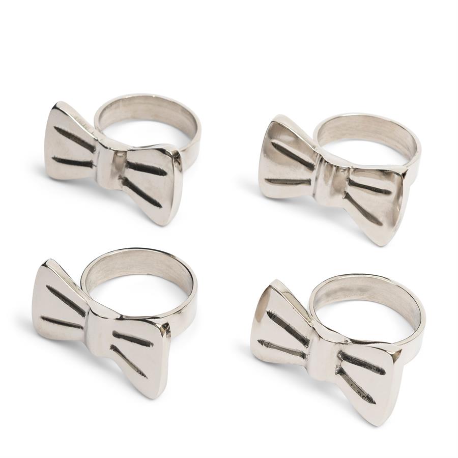 Classic Bow Napkin Ring Set of 4