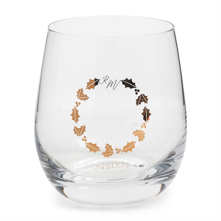 Festive Wreath Water Glass