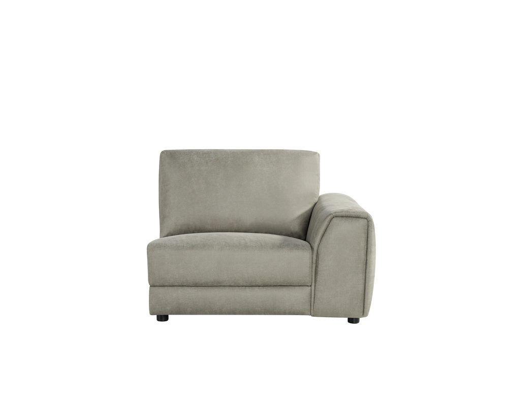 Bank Tivoli - Taupe - Micro Suede - 1,5-Zits Arm Rechts Voorstaand