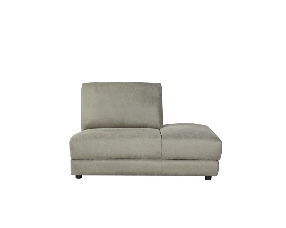 Bank Tivoli - Taupe - Micro Suede - Ottomane Rechts Voorstaand