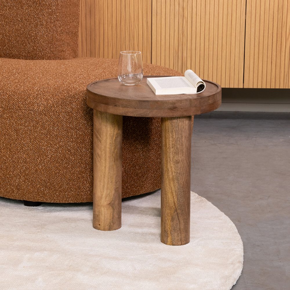 Bijzettafel Elly - Nature Smooth - Mangohout - 42 cm