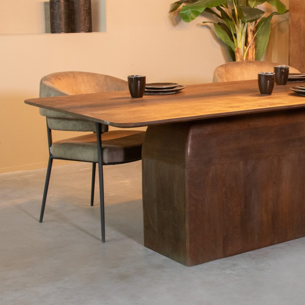 Eetkamertafel I_Owen - Espresso - Mangohout - 220 cm