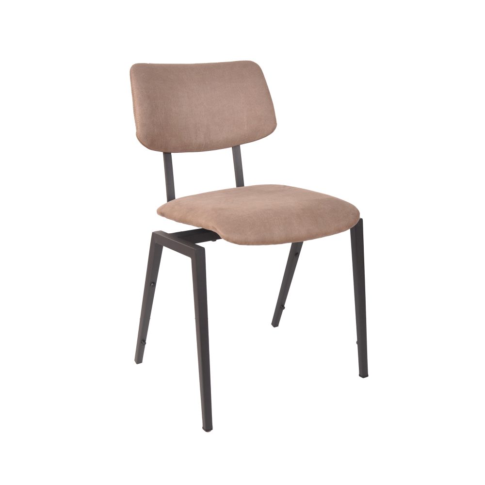 Eetkamerstoel I_Stapelbare Schoolstoel - Taupe - Micro Suede - One Size