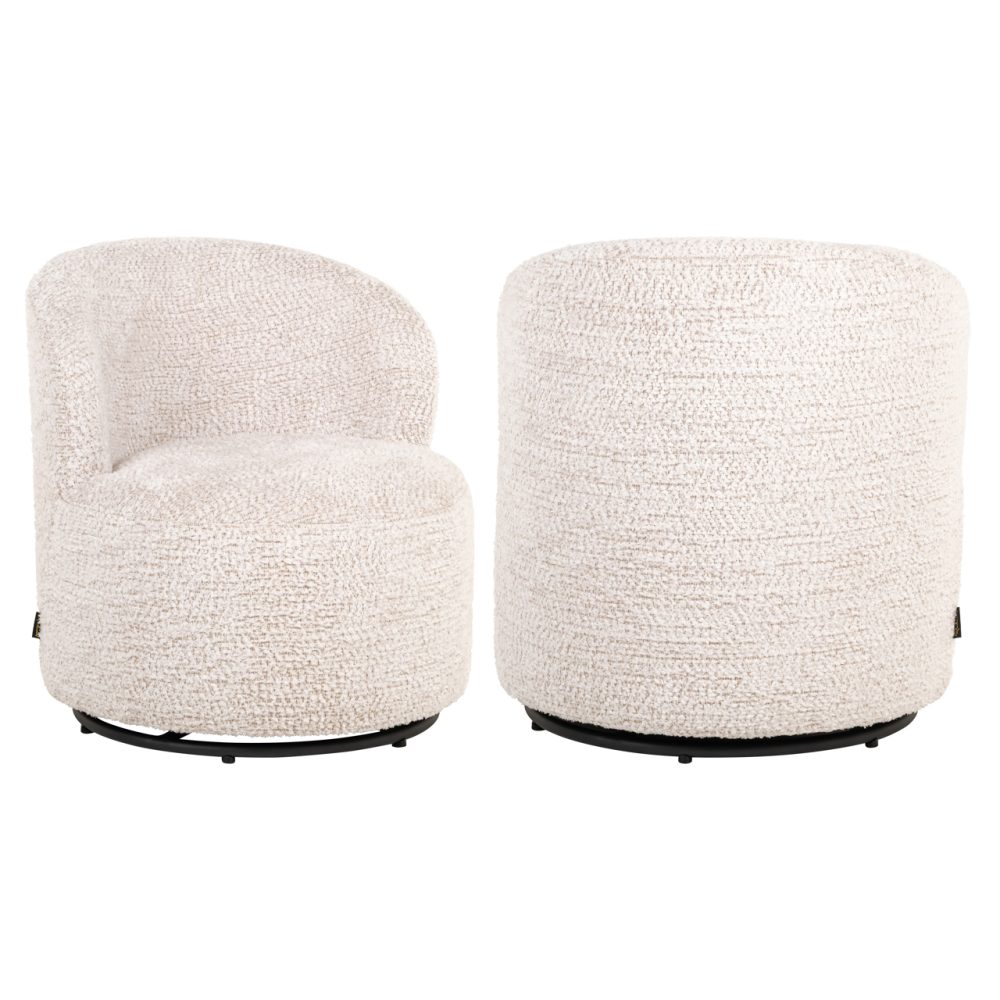 Lounge stoel Jackie lovely cream swivel kids