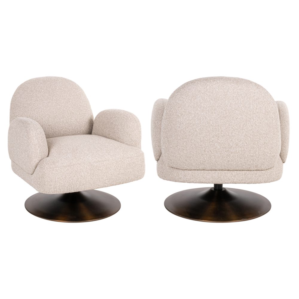 Lounge stoel Kagney biscotti swivel