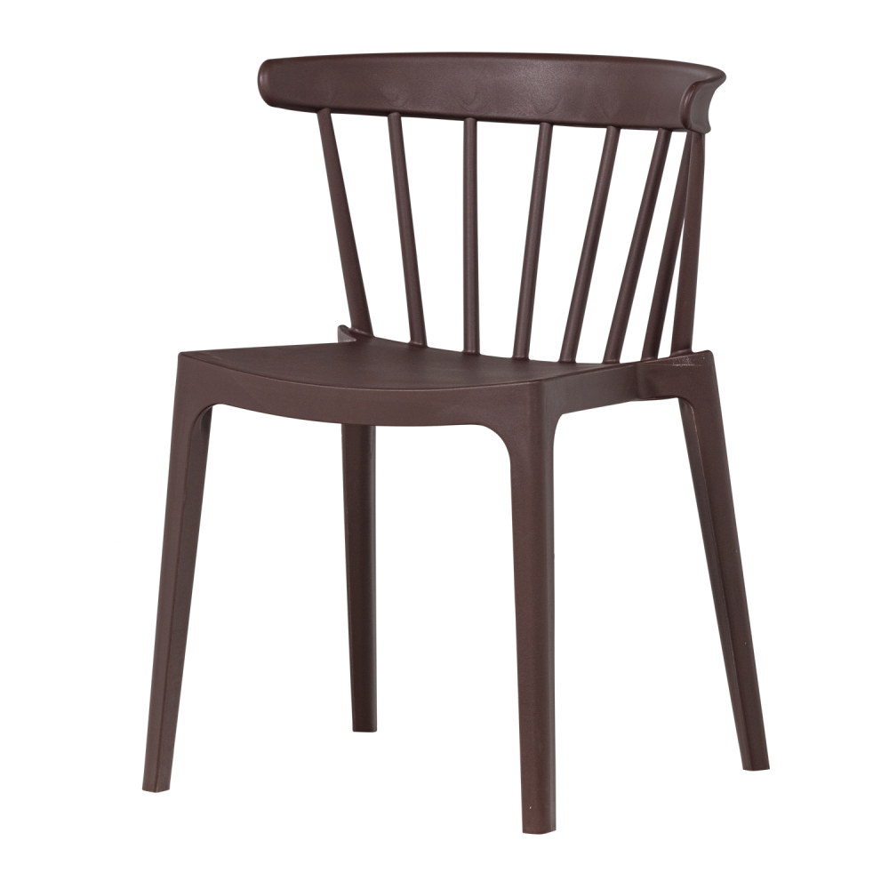 BLISS TUINSTOEL MET SPIJLEN KUNSTSTOF PAARS/BRUIN